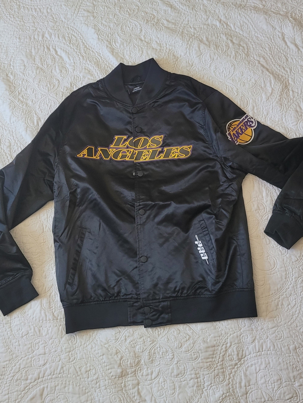 Pro Standard LA Lakers Satin Jacket Men's 2XL Black Embroidered